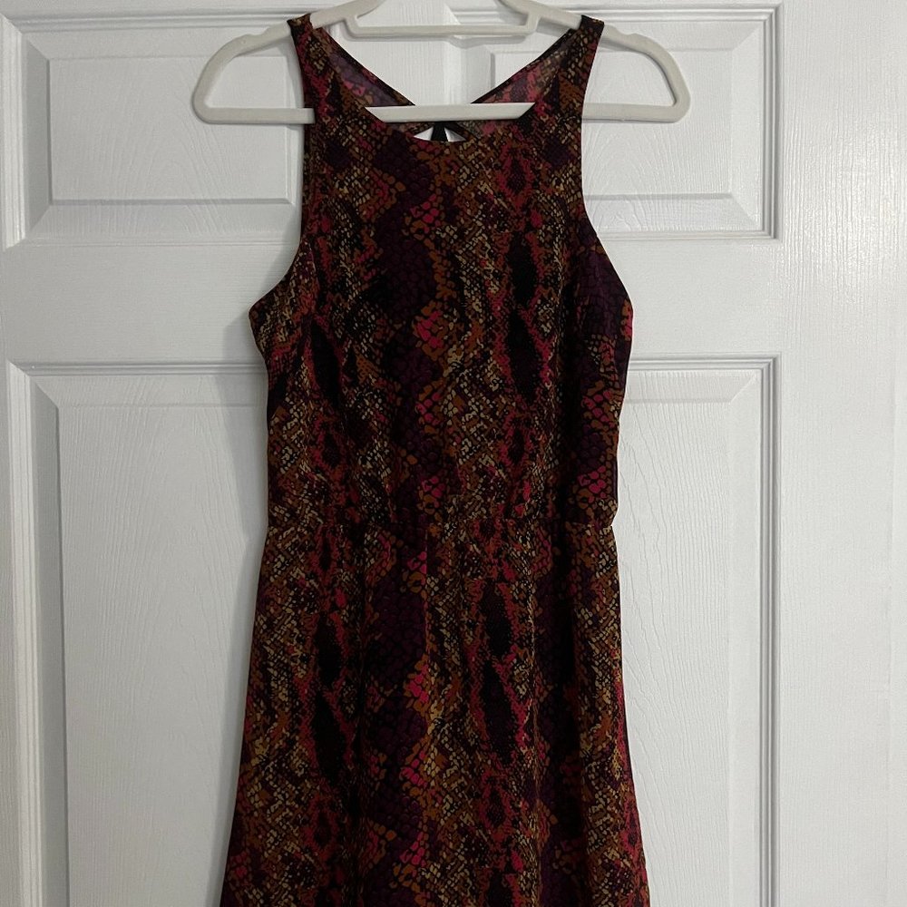 Sleeveless Snake Print Mini Dress
